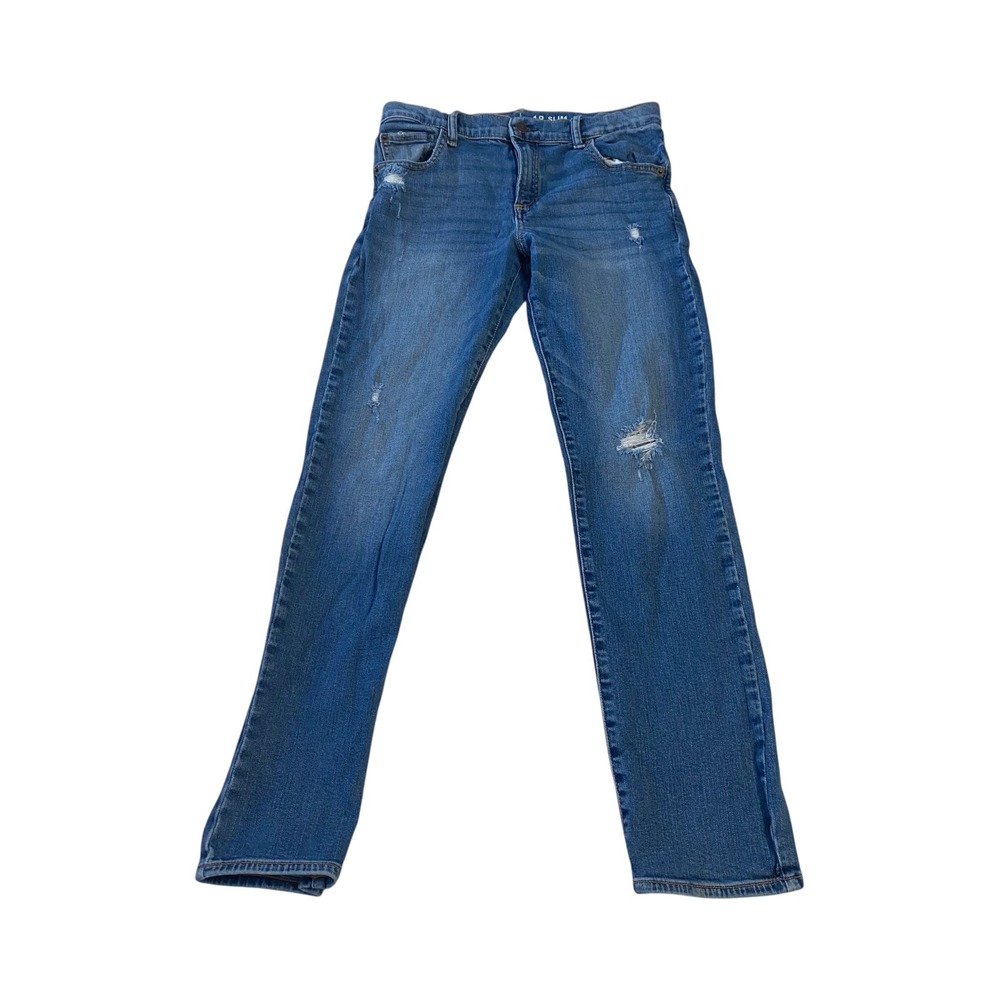 GAP Kids 18 Slim Fit Denim Jeans Blue‎ Distressed Rips Casual Everyday